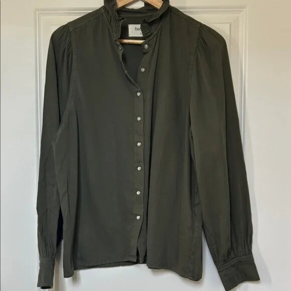 ba&sh Olive Green Axelle Blouse size 1 (S) - Picture 2 of 7